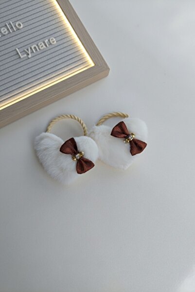 Lynare Set de catarame din cauciuc de pluș, elegant, cu model de inimă și det...