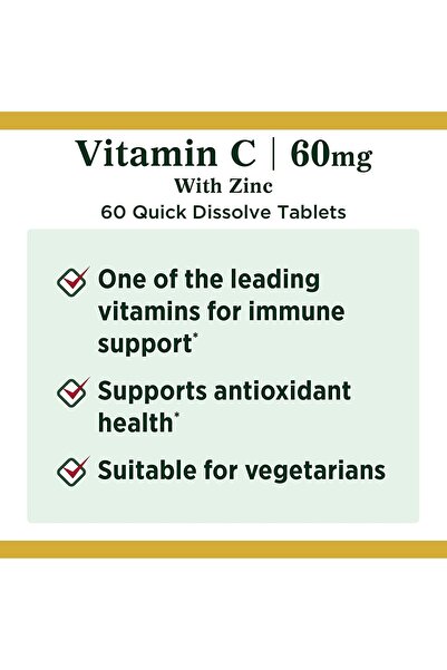 Nature's Bounty Quick Dissolve Vitamin C + Zinc