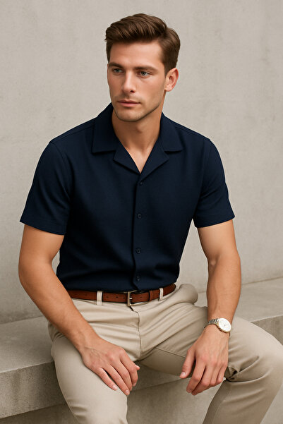 UOMOPARK 2640 Османска комфортна риза с яка и спокойна кройка