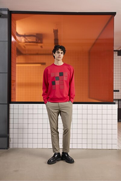 GMG FIRENZE Світшот для чоловіків Regular Fit з принтом на комірі