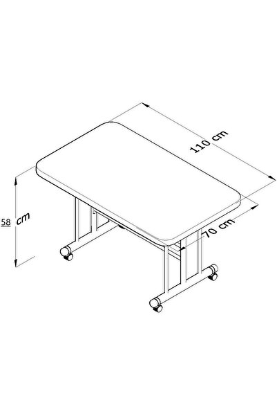 Kral Avenza Living Tekerlekli Çok Amaçlı Orta Sehpa 70x110 cm - Kolay Taşınabilir Tasarım