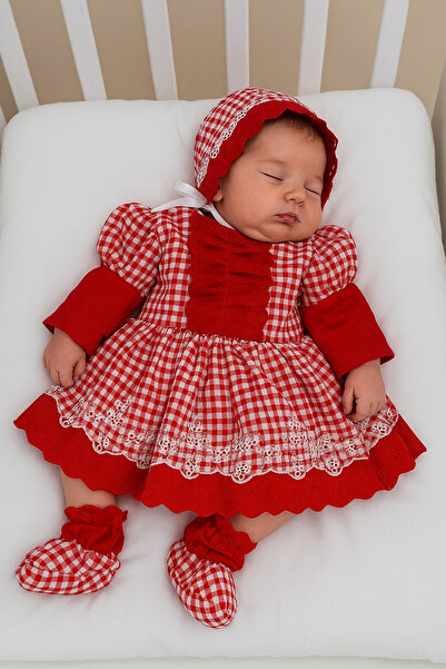 Tozpembebaby Red Gingham Dress Set