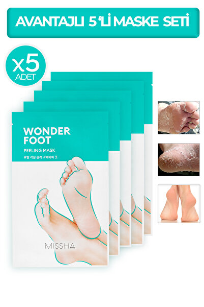 Missha Avantajlı Set Ölü Deri Ve Çatlaklar İçin Soyulabilen Ayak Peeling Mask 50ml Wonder Foot Peeling Mask