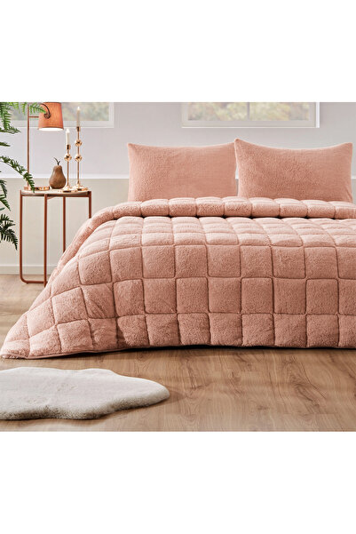 Özdilek Rose Motif Sherpa Single Nova Quilt Blanket