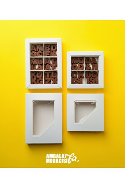Ambalaj Modacısı Chocolate Box ( 10 Adet ) 2021 Model 4 Gözlü Çikolata Kutusu...