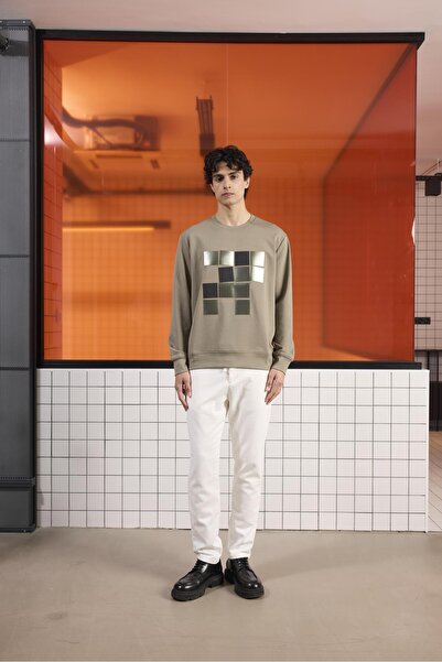 GMG FIRENZE Мъжка блуза с качулка и принт, с редовна кройка