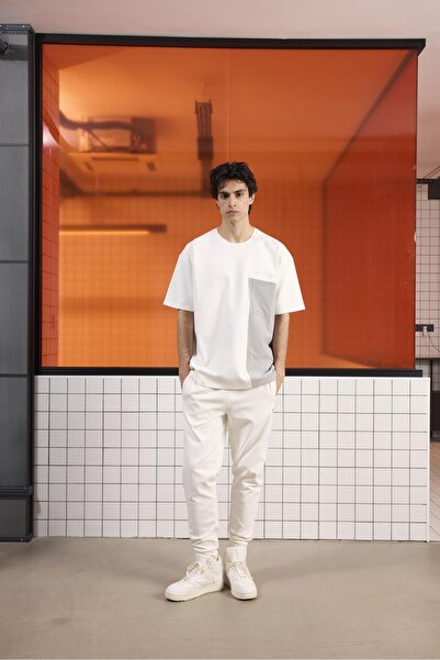 GMG FIRENZE Ανδρικό μπλουζάκι oversized με λεπτομέρεια τσέπης με λαιμόκοψη