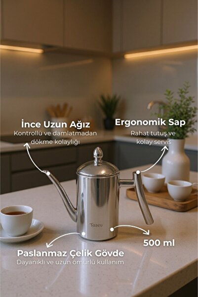 Taşev Bambum Zed Çok Amaçlı Çelik Demlik Yağlık Yağdanlık 500ml