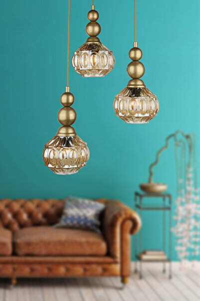 Begüsa Katana 3.lü Avize Eskitme Bal Cam