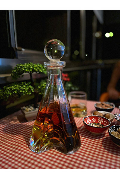 Ebruli hediyelik Toynak Model Lüks Cam Viski Şişesi (El Yapımı, Sınırlı Sayıda)