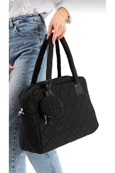 themoiss Black Women's Large Size Soft Hand and Cross-Use Shoulder Bag