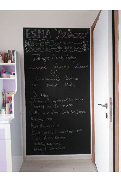 tofichgift Yazı Tahtası ( Kendinden Yapışkanlı ) Silindir KARA TAHTA 30x200cm