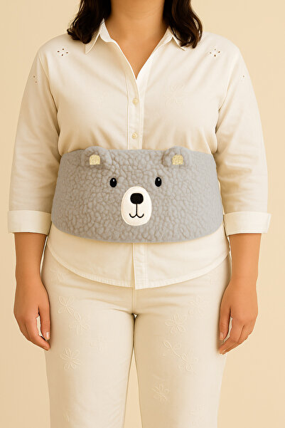 Eq deco Ayıcık Figürlü Yumuşak Peluş Kemerli Sıcak Su Torbası Bej Soft