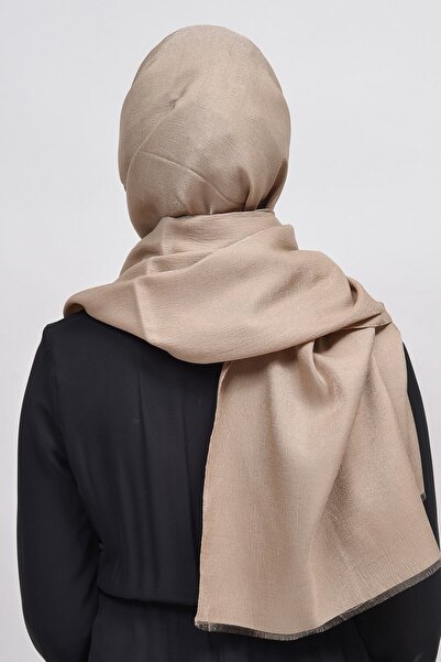 Altobeh Women's Solid Color Twinkle Glitter Hijab Shiny Evening Dress Shawl - Light Mink