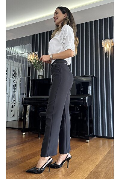 Atelier Derin Siyah Beli Zincirli Pantolon