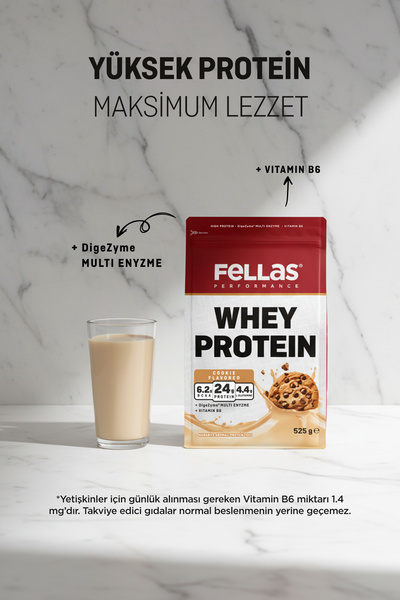 Fellas Whey Protein Tozu Kurabiye Aromalı 525g x 2