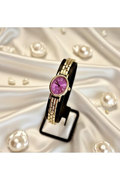 FEYSER Minimal Tasarım Metal Gold Kordon, Lavanta Pembe Kasa Kadın Kol Saati