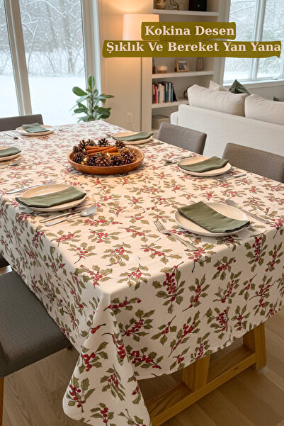 KAMİZ %100 Pamuklu Masa Örtüsü | Kokina Desen