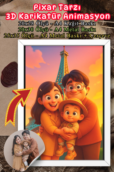 nevty a new world Kişiye Özel 3D Karikatür Poster – Kağıt / Metal / Çerçeveli...