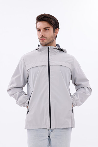 freemen Ανδρικό πέτρινο Nova ύφασμα με κουκούλα ελαφρύ και ανθεκτικό κομψό εποχιακό αδιάβροχο αδιάβροχο