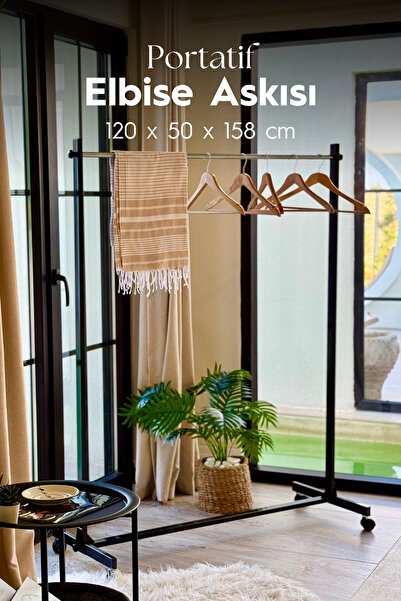 hemetalaksesuar Tekerli Portatif Elbise Askısı