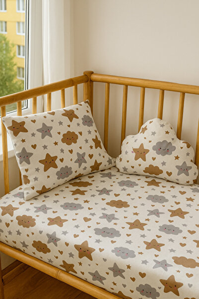 Ozz Baby Baby Crib, Mother's Side, Park Crib; Newborn 100X150 Bedding Set 70% Cotton 30% Polyemid