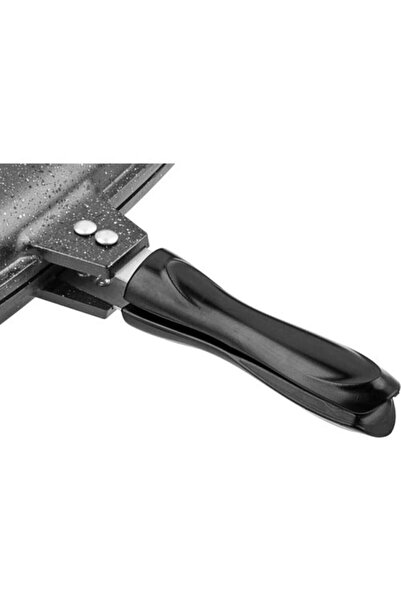 Özkent Çift Taraflı Grill Granit Balık Izgara Tavası 36 Cm Gri