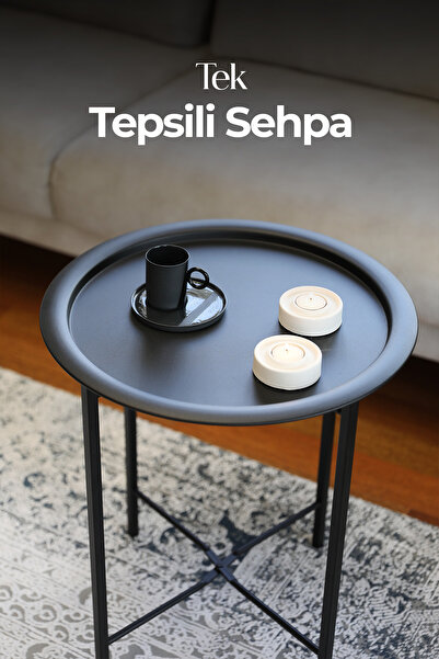 hemetalaksesuar Katlanır Tepsili Sehpa Çıkarılabilir Tepsili Modern Koltuk Ya...