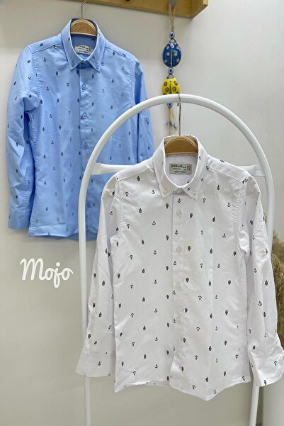 Woorage ملابس للأولاد من سن 5 إلى 14 سنة بنمط السفن والأغواط جوكيم 4019 أبيض