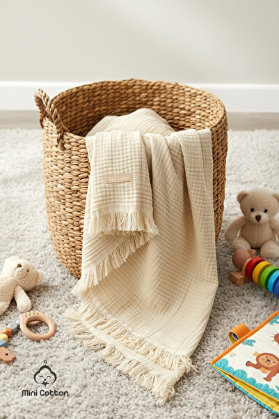 Mini Cotton %100 Pamuk Yumuşak Dokulu 4 Katlı Müslin Battaniye