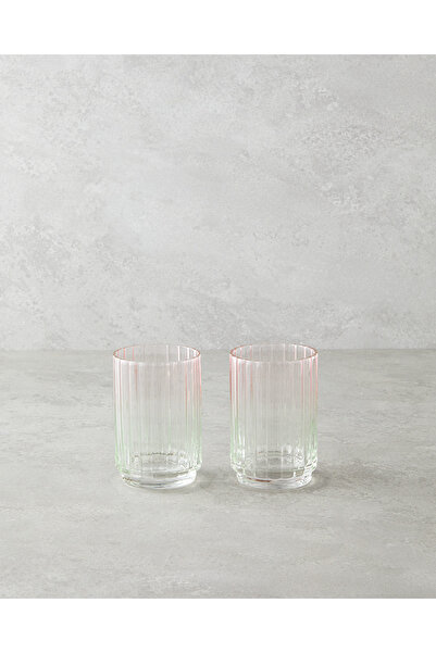 English Home Glimmer Cam 2'li Bardak 330 ml Pembe - Yeşil