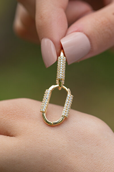 Çgk Çiğdem Gürel Kuyumculuk ÇGK 22 Ayar Taşlı Halka Altın Küpe