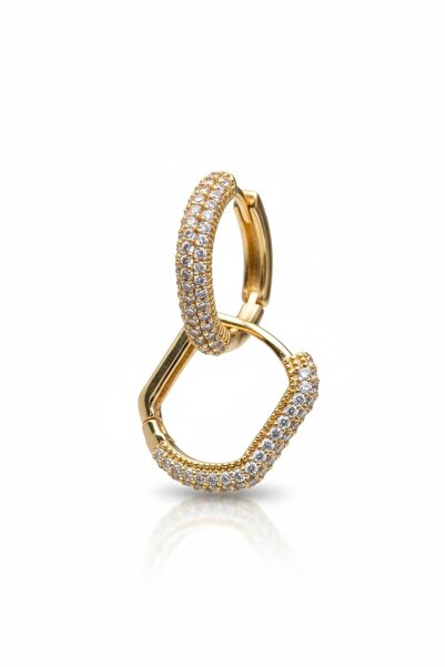 Çgk Çiğdem Gürel Kuyumculuk ÇGK 8 Ayar Taşlı Halka Altın Küpe