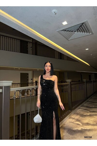 MADAMNİZ Φόρεμα με παγιέτες και βελούδο