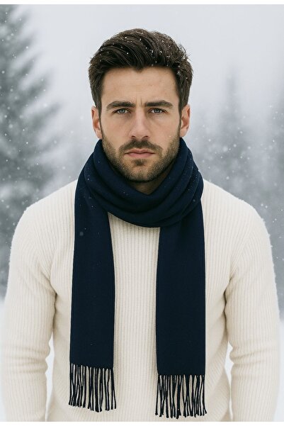 Suyutti Eșarfă tricotată cu model pentru bărbați, caldă, kaşkol