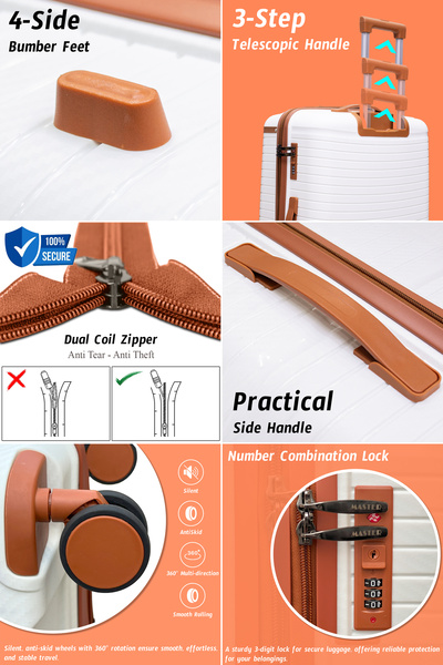 ZAAPPY Hard Shell 3PCS SET (20/24/28 Inch) Unbreakable Luggage Lightweight, Secured Lock, Smooth Wheels