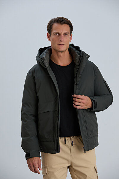 PIQUE Erkek Mont Kapüşonlu Su İtici Rüzgar Geçirmez