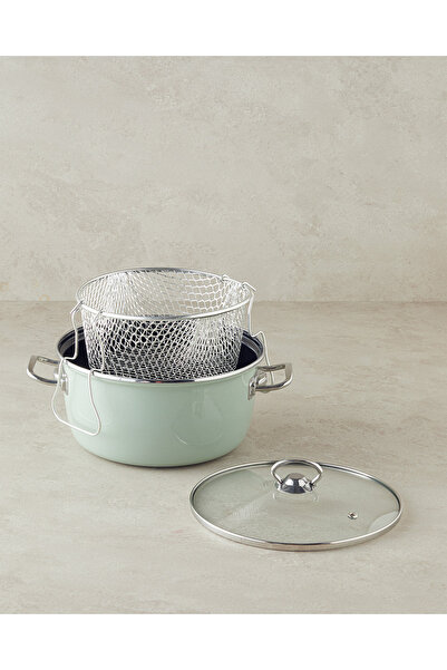 English Home Sartagi Emaye Kızartma Tenceresi 22 Cm Açık Mint