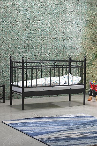 Unimet Alpas Bebek Beşiği Karyolası 70x140 Siyah (AHŞAP LATALI)