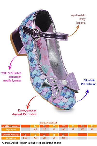 KARAMAZI Mermaid Pearl Bow Glitter Girls' Heeled Evening Dress Shoes