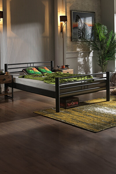 Unimet Asos Çift Kişilik Ferforje Metal Karyola-siyah