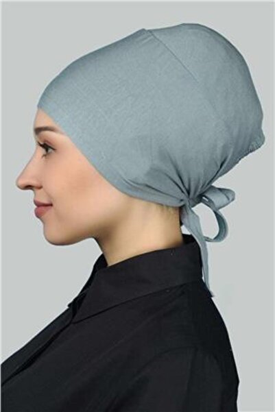 Altobeh Women's Practical Lace-Up Hijab Combed Cotton Bonnet Dark Turquoise