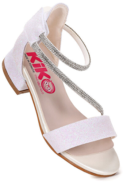 KARAMAZI Yada Sand Glitter Baby Girl 2 cm Heeled Sandals Evening Dress Shoes