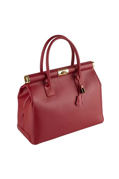 AZZURA Geanta Lotus din piele 100% naturala, bordo 8233