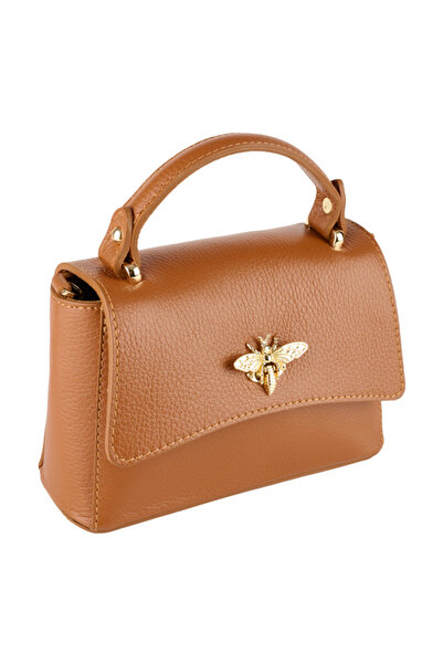 AZZURA Geanta Irene, din piele naturală coniac