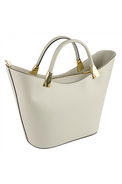 AZZURA Selena bag, 100% natural leather, light gray