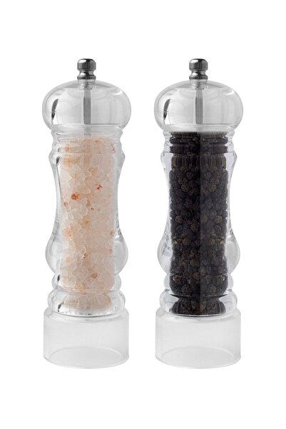 Kitchen Design Lab Akrilik Baharat Öğütücüsü 20 Cm 2 Adet Büyük Boy Tuz Karab...