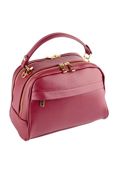 AZZURA Geanta Frida, din piele naturala bordo