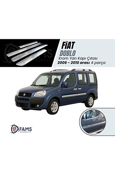 FAMS OTO AKSESUAR Fiat Doblo Krom Yan Kapı Çıtası Geniş 4 Kapı 2006-2010 P, Ç...