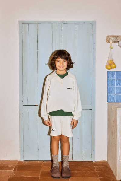 Marvy Ecru Pocket Flap Shorts